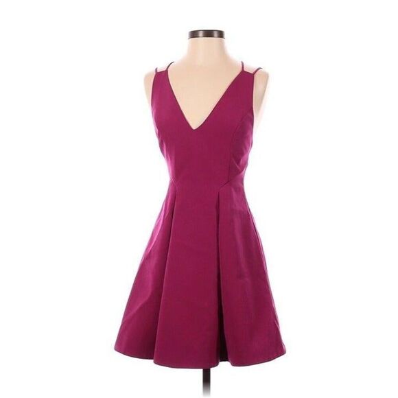 TOPSHOP magenta pink strappy fit and flare formal dress SIZE 2 - Picture 1 of 9